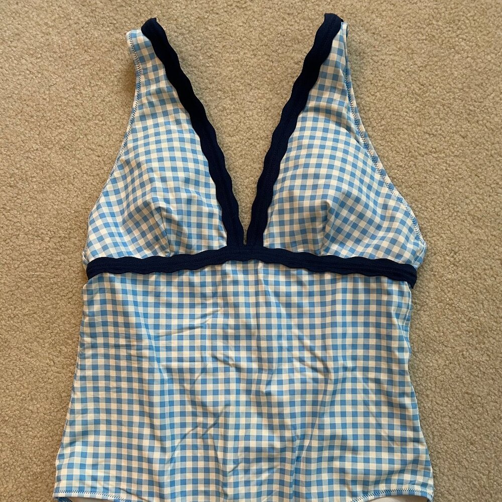 Vineyard Vines Buffalo Check Scalloped Swimsuit